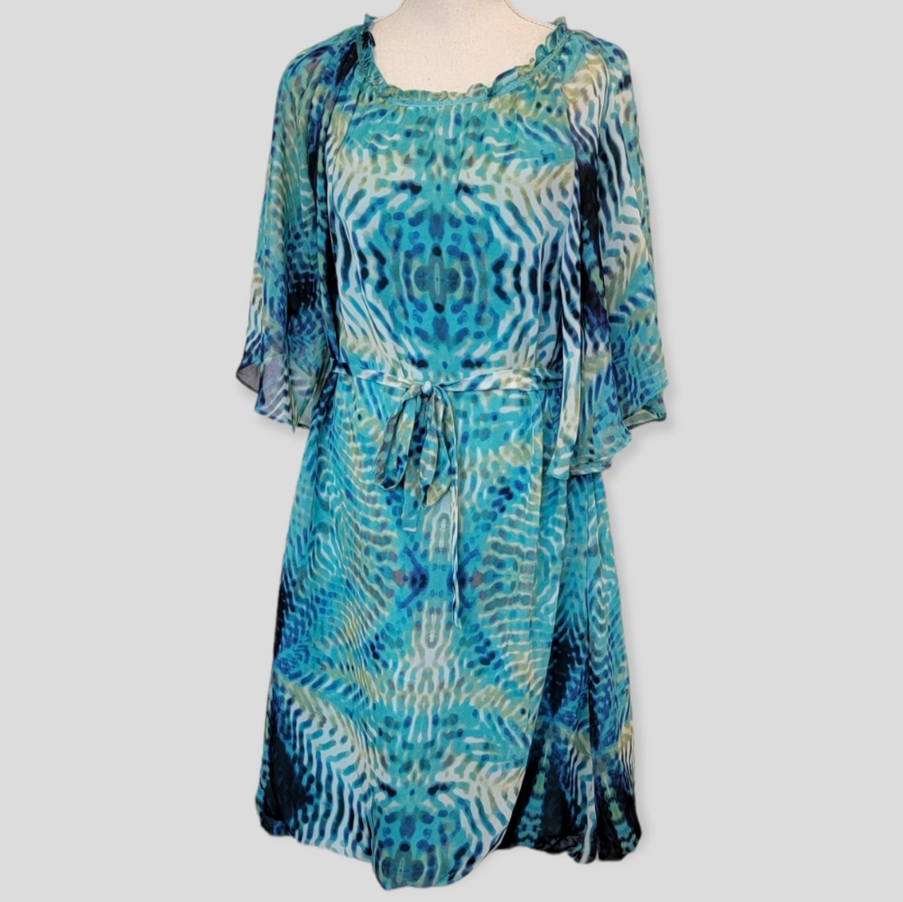Madison Paige Summer Dress Women's Pullover Belted Multi Color Casual Multi M